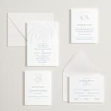 "Palm Tree" - Letterpress Rehearsal Dinner Cards in Marine Blue by Kaydi Bishop - Invitation Suite