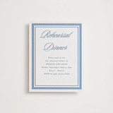 "Catamaran" - Letterpress Rehearsal Dinner Cards in Provincial Blue by Morgan Kendall - Front