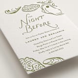 "Marshland" - Letterpress Rehearsal Dinner Cards in Pistachio by Oscar and Emma - Karly Depew - Detail