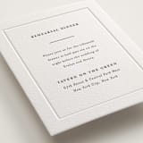"Bespoke" - Letterpress Rehearsal Dinner Cards in Soft Black | Blind Deboss by Meggy Masters - Detail