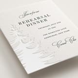 "Evergreen" - Letterpress Rehearsal Dinner Cards in Stone by Teju Reval - Detail