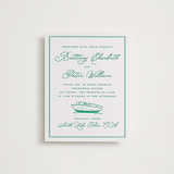 "Lakeview" - Letterpress Rehearsal Dinner Cards in Shamrock by Claudia Orengo - Front