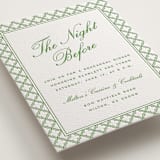 "Garden Trellis" - Letterpress Rehearsal Dinner Cards in Pear by Angela Garrick - Detail
