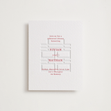 "simply happy" - Letterpress Rehearsal Dinner Cards in Scarlet by Deborah Chou - Front