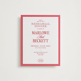 "Vermilion" - Letterpress Rehearsal Dinner Cards in Scarlet by Jenna Holcomb - Front