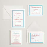 "Charm" - Letterpress Rehearsal Dinner Cards in Ruby | Vista by Kelly Watkins - Invitation Suite