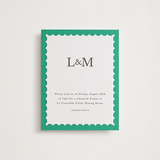 "Classic Initials" - Letterpress Rehearsal Dinner Cards in Soft Black by mo kelley - Front