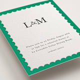"Classic Initials" - Letterpress Rehearsal Dinner Cards in Soft Black by mo kelley - Detail