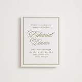 "museo" - Letterpress Rehearsal Dinner Cards in Olive by Ellen Schlegelmilch - Front