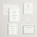 "museo" - Letterpress Rehearsal Dinner Cards in Olive by Ellen Schlegelmilch - Invitation Suite
