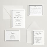 "Chic Union" - Letterpress Rehearsal Dinner Cards in Soft Black by Cass Loh - Invitation Suite