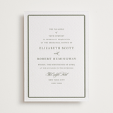 "Bevel" - Letterpress Rehearsal Dinner Invitations in Moss by Megan Davis - Front