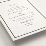 "Bevel" - Letterpress Rehearsal Dinner Invitations in Moss by Megan Davis - Detail