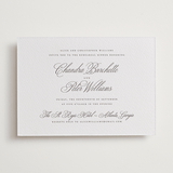 "Calligraphie" - Letterpress Rehearsal Dinner Invitations in Graphite by Wildfield Paper Co - Front