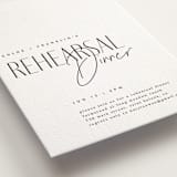 "Layered" - Letterpress Rehearsal Dinner Invitations in Soft Black by Kelly Schmidt - Detail