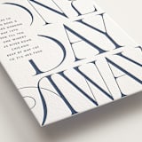 "A Day Away" - Letterpress Rehearsal Dinner Invitations in Aegean by Baumbirdy - Detail