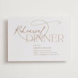"Typographical" - Letterpress Rehearsal Dinner Invitations in Matte Gold by Nicole Barreto - Front