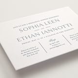 "sophisticate" - Letterpress Rehearsal Dinner Invitations in Provincial Blue by Jennifer Postorino - Detail