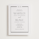 "Luster" - Letterpress Rehearsal Dinner Invitations in Soft Black by Stacey Meacham - Front