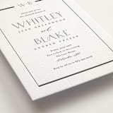 "Luster" - Letterpress Rehearsal Dinner Invitations in Soft Black by Stacey Meacham - Detail
