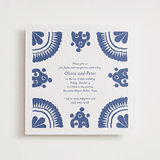 "Talavera" - Letterpress Rehearsal Dinner Invitations in Lapis by Lagniappe Paper - Front