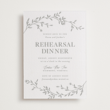 "Jasmine" - Letterpress Rehearsal Dinner Invitations in Ash by Vera Lim - Front