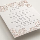 "In Bloom" - Letterpress Multi-Event RSVP Cards in Latte | Gravel by Jennifer Postorino - Detail
