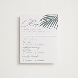 "Faded Palm" - Letterpress Multi-Event RSVP Cards in Stone by Lauren Chism - Front