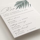"Faded Palm" - Letterpress Multi-Event RSVP Cards in Stone by Lauren Chism - Detail