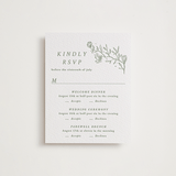 "Magnolia" - Letterpress Multi-Event RSVP Cards in Mint by Camille Robinson - Front