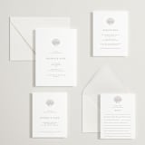 "Simple Seashell" - Letterpress Multi-Event RSVP Cards in Dove Grey by Hannah Bowman - Invitation Suite