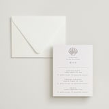 "Simple Seashell" - Letterpress Multi-Event RSVP Cards in Dove Grey by Hannah Bowman - Invitation with Envelope