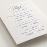 "Aristocratic" - Letterpress Multi-Event RSVP Cards in Provincial Blue by Creo Study - Detail