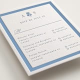 "Sweet Garden" - Letterpress Multi-Event RSVP Cards in Provincial Blue by Erin German - Detail