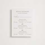 "Vineyard Elegance" - Letterpress Multi-Event RSVP Cards in Pistachio by Lucrecia Caporale - Front