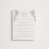 "Nouveau Peony" - Letterpress Multi-Event RSVP Cards in Faux Gold by Selima Akhter - Front