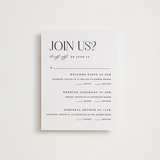 "Tallest" - Letterpress Multi-Event RSVP Cards in Soft Black by Pixel and Hank - Front