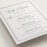 "The Chapel" - Letterpress Multi-Event RSVP Cards in Provincial Blue by Melinda Denison - Detail