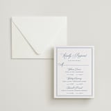 "The Chapel" - Letterpress Multi-Event RSVP Cards in Provincial Blue by Melinda Denison - Invitation with Envelope