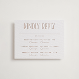 "title" - Letterpress Multi-Event RSVP Cards in Latte by JoAnn Jinks - Front