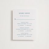 "Flowers monogram" - Letterpress Multi-Event RSVP Cards in Sky Blue by Cass Loh - Front
