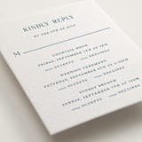 "Flowers monogram" - Letterpress Multi-Event RSVP Cards in Sky Blue by Cass Loh - Detail