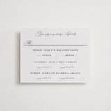 "Bradford" - Letterpress Multi-Event RSVP Cards in Charcoal by Megan Davis - Front