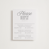 "Icon" - Letterpress Multi-Event RSVP Cards in Gravel by Vera Lim - Front