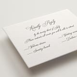 "palazzo" - Letterpress Multi-Event RSVP Cards in Soft Black by Benita Crandall - Detail