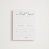 "Chic Script" - Letterpress Multi-Event RSVP Cards in Cucumber by Kelly Schmidt - Front