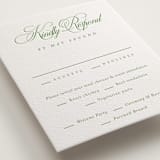 "Chic Script" - Letterpress Multi-Event RSVP Cards in Cucumber by Kelly Schmidt - Detail