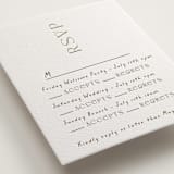 "la graine" - Letterpress Multi-Event RSVP Cards in Burnt Sienna by Alaina Cherup - Detail