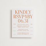 "Floral Emblem" - Letterpress Multi-Event RSVP Cards in Pumpkin by Baumbirdy - Front