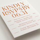 "Floral Emblem" - Letterpress Multi-Event RSVP Cards in Pumpkin by Baumbirdy - Detail